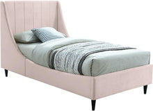 Load image into Gallery viewer, Eva Pink Velvet Twin Bed