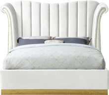 Load image into Gallery viewer, Flora White Velvet Queen Bed (3 Boxes)