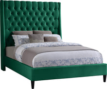 Load image into Gallery viewer, Fritz Green Velvet Queen Bed