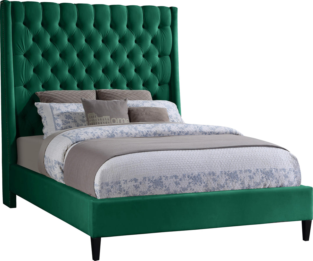 Fritz Green Velvet King Bed