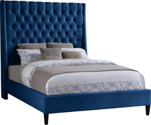 Load image into Gallery viewer, Fritz Navy Velvet Full Bed