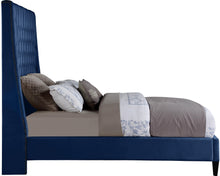 Load image into Gallery viewer, Fritz Navy Velvet King Bed