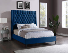 Load image into Gallery viewer, Fritz Navy Velvet Full Bed