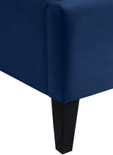 Load image into Gallery viewer, Fritz Navy Velvet Twin Bed