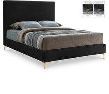 Load image into Gallery viewer, Geri Black Velvet Queen Bed