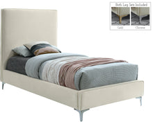 Load image into Gallery viewer, Geri Cream Velvet Twin Bed