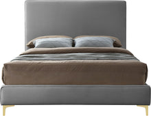 Load image into Gallery viewer, Geri Grey Velvet King Bed