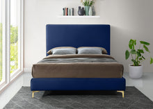 Load image into Gallery viewer, Geri Navy Velvet Queen Bed