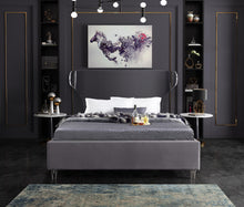 Load image into Gallery viewer, Ghost Grey Velvet Queen Bed