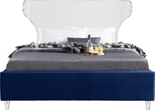 Load image into Gallery viewer, Ghost Navy Velvet Queen Bed