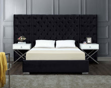 Load image into Gallery viewer, Grande Black Velvet King Bed (3 Boxes)