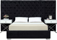 Load image into Gallery viewer, Grande Black Velvet King Bed (3 Boxes)