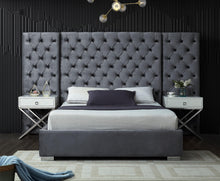 Load image into Gallery viewer, Grande Grey Velvet King Bed (3 Boxes)