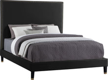Load image into Gallery viewer, Harlie Black Velvet King Bed