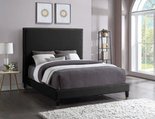 Load image into Gallery viewer, Harlie Black Velvet Queen Bed