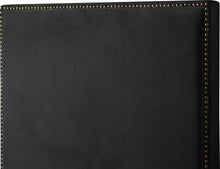 Load image into Gallery viewer, Harlie Black Velvet Twin Bed