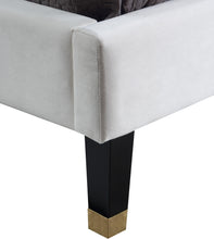 Load image into Gallery viewer, Harlie Cream Velvet Twin Bed