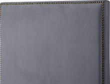 Load image into Gallery viewer, Harlie Grey Velvet Queen Bed
