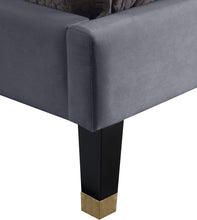 Load image into Gallery viewer, Harlie Grey Velvet Full Bed