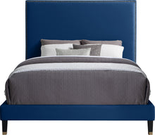 Load image into Gallery viewer, Harlie Navy Velvet Queen Bed