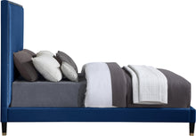 Load image into Gallery viewer, Harlie Navy Velvet Queen Bed