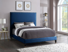 Load image into Gallery viewer, Harlie Navy Velvet King Bed