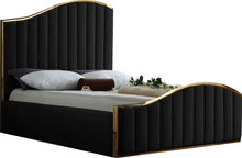 Load image into Gallery viewer, Jolie Black Velvet King Bed (3 Boxes)