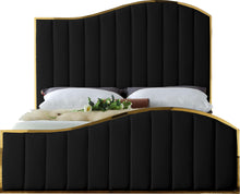 Load image into Gallery viewer, Jolie Black Velvet King Bed (3 Boxes)
