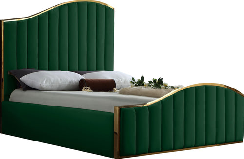 Jolie Green Velvet King Bed (3 Boxes)