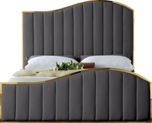 Load image into Gallery viewer, Jolie Grey Velvet Queen Bed (3 Boxes)