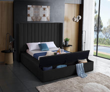 Load image into Gallery viewer, Kiki Black Velvet Full Bed (3 Boxes)
