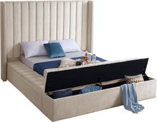 Load image into Gallery viewer, Kiki Cream Velvet Queen Bed (3 Boxes)