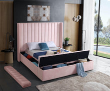 Load image into Gallery viewer, Kiki Pink Velvet Queen Bed (3 Boxes)