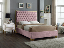 Load image into Gallery viewer, Lana Pink Velvet Queen Bed