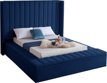 Load image into Gallery viewer, Kiki Navy Velvet Full Bed (3 Boxes)