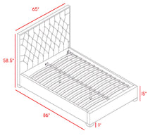 Load image into Gallery viewer, Lexi Navy Velvet Queen Bed