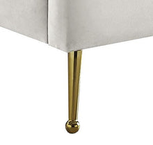 Load image into Gallery viewer, Lily Cream Velvet Twin Bed