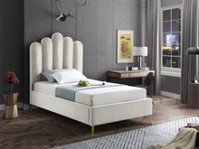 Load image into Gallery viewer, Lily Cream Velvet Twin Bed