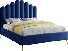 Load image into Gallery viewer, Lily Navy Velvet Full Bed