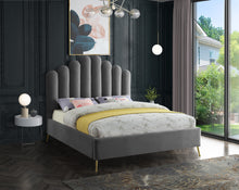 Load image into Gallery viewer, Lily Grey Velvet King Bed