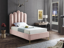 Load image into Gallery viewer, Lily Pink Velvet Twin Bed