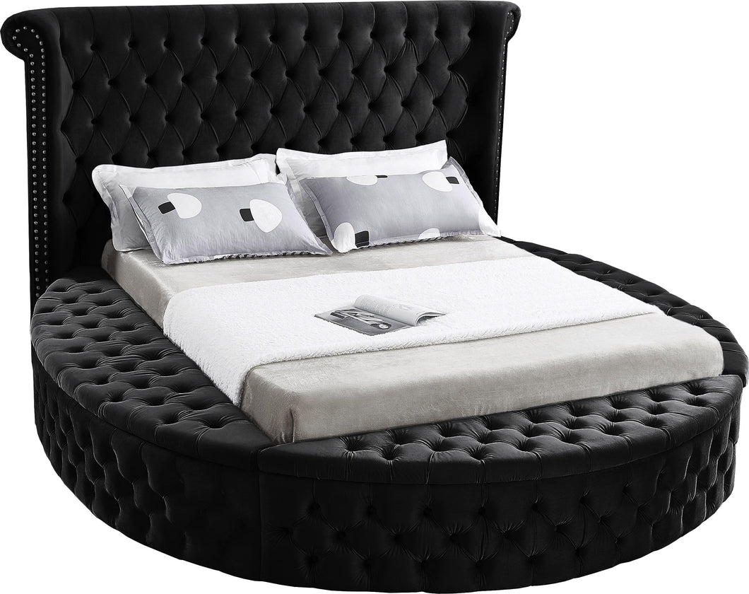 Luxus Black Velvet King Bed (3 Boxes)