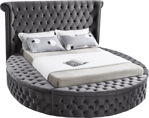 Luxus Grey Velvet Full Bed (3 Boxes)