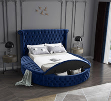 Load image into Gallery viewer, Luxus Navy Velvet Full Bed (3 Boxes)