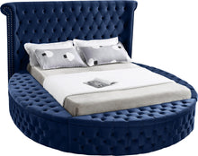 Load image into Gallery viewer, Luxus Navy Velvet Queen Bed (3 Boxes)
