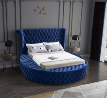 Load image into Gallery viewer, Luxus Navy Velvet Queen Bed (3 Boxes)