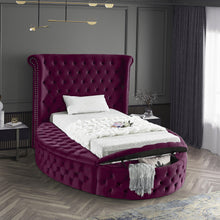 Load image into Gallery viewer, Luxus Purple Velvet Twin Bed
