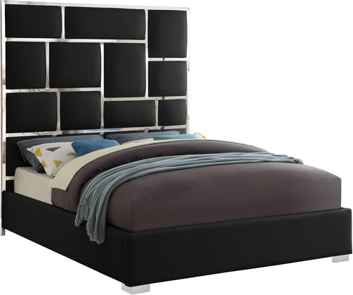 Milan Black Faux Leather King Bed