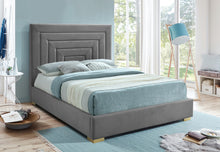 Load image into Gallery viewer, Nora Grey Velvet King Bed