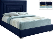 Load image into Gallery viewer, Nora Navy Velvet Full Bed